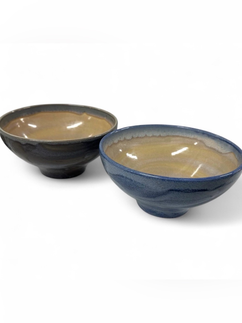 Steelite Craft Bowls Set of 2 Blue Brown Glazed 7.5” Made England 2020